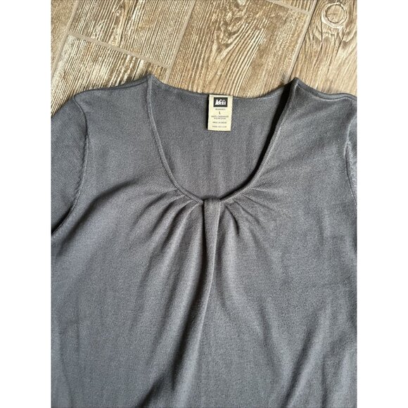 2/$18 SALE! REI Pullover Sweater Womens L Gorpcore Coolmax Long Sleeve Gray Crew - Picture 2 of 6